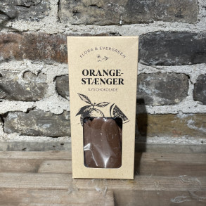 Orange st�nger i lys chokolade
