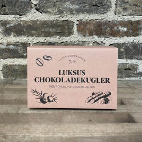 Luksus chokoladekugler med rom, black russian og gin