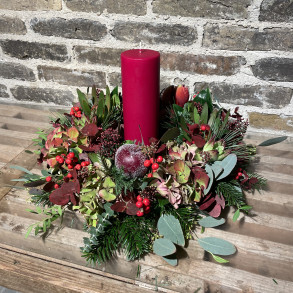 Julekrans med lys til bordet 2023 