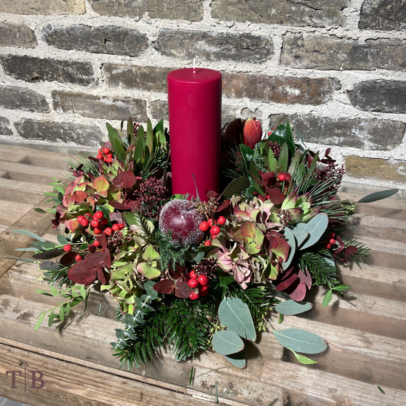 Julekrans med lys til bordet 2023 